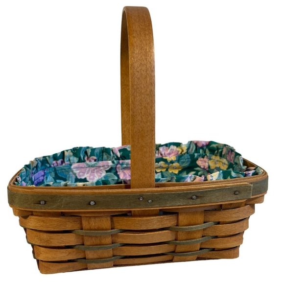 Vintage Longaberger Chore Basket Floral Liner Protector - Picture 4 of 11